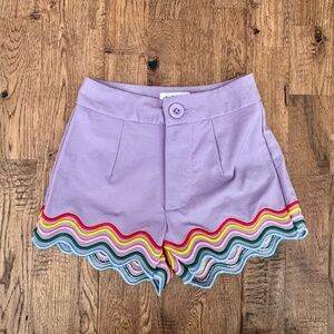 Lola And The Boys Purple Rainbow Wave Shorts Girls Size 4
